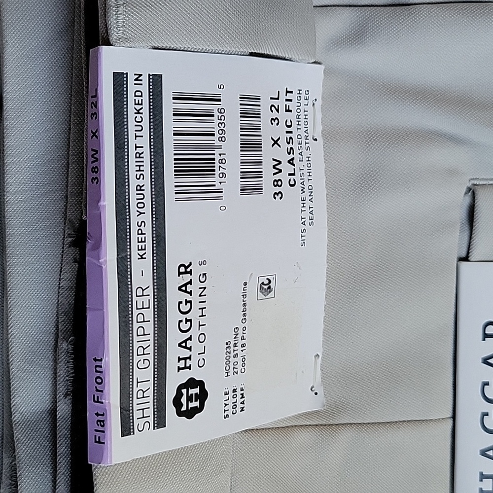 Haggar, shirt gripper, classic fit, cool 18 Pro slacks, 38x32 - Picture 2 of 14
